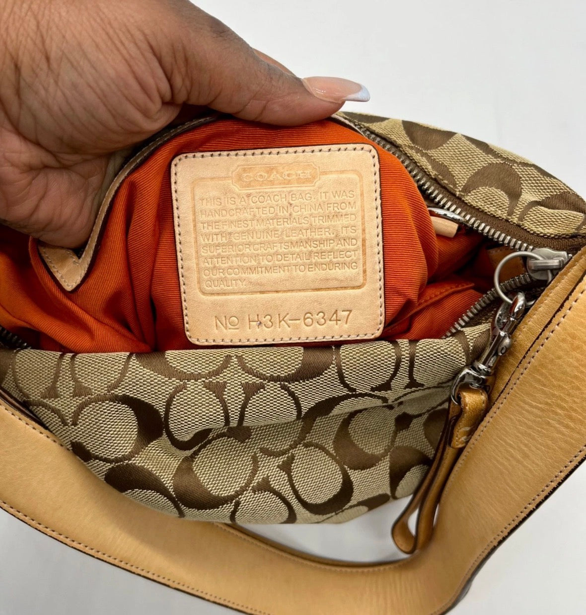 Vintage Y2K Coach Signature Slim Duffle /Hobo Shoulder Bag