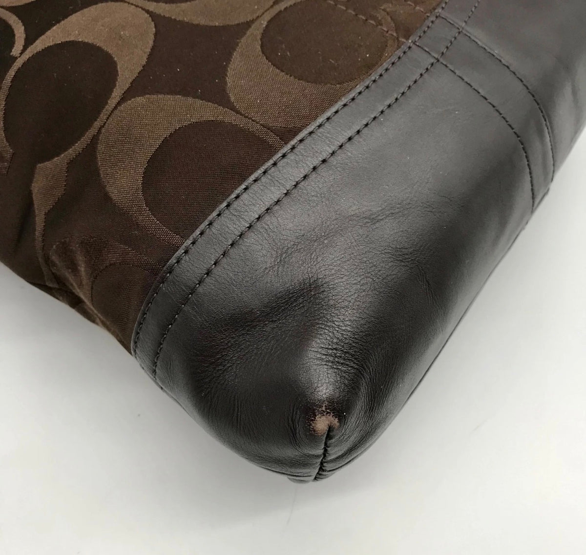 Pre-loved Coach Signature Sateen Chain Duffle / Convertible Bag