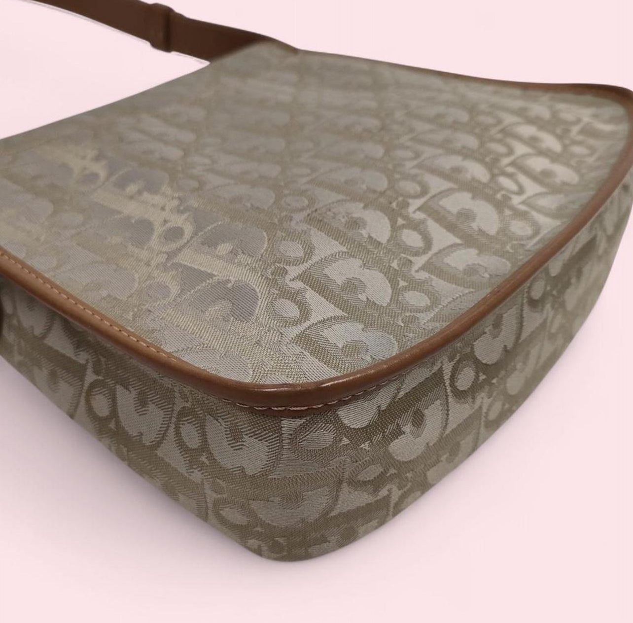 Authentic Vintage Christian Dior brown and cream monogram canvas crossbody bag