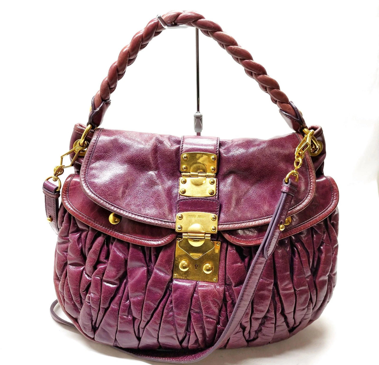 Vintage Miu Miu Purple Leather Handbag
