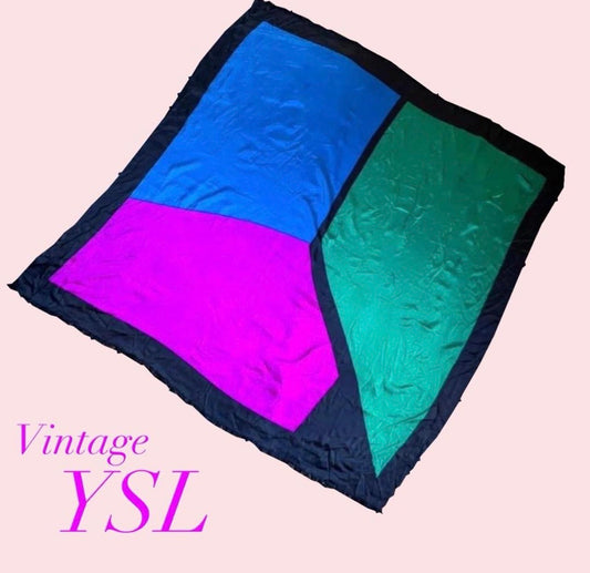 Vintage YSL (Yves Saint Laurent) 100% Silk Scarf