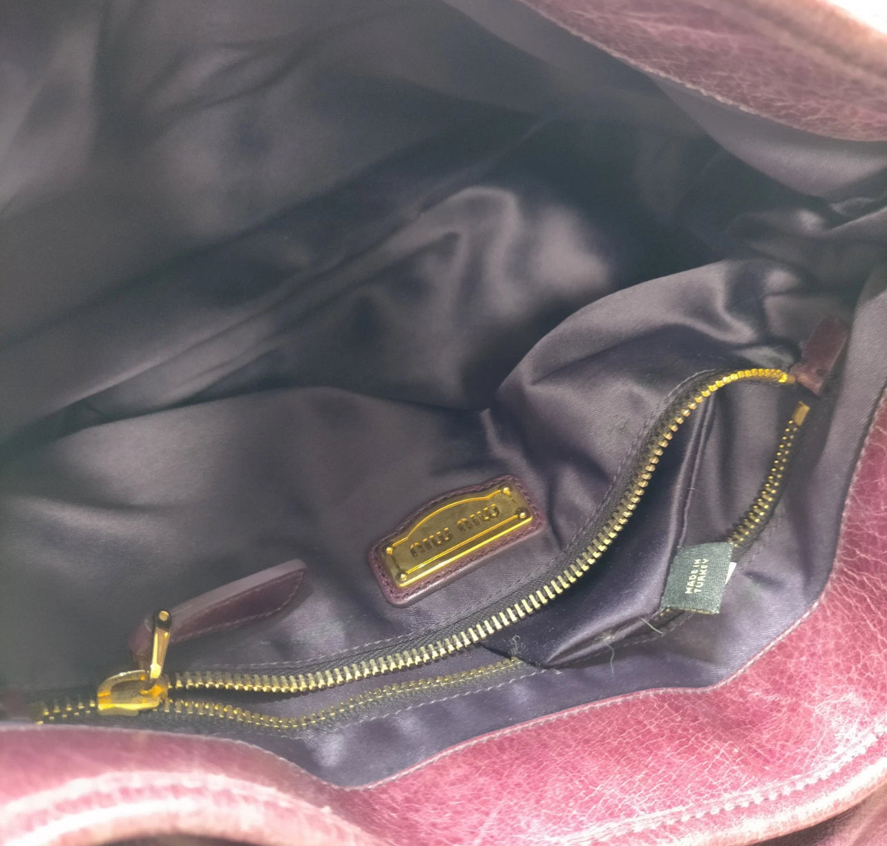 Vintage Miu Miu Purple Leather Handbag