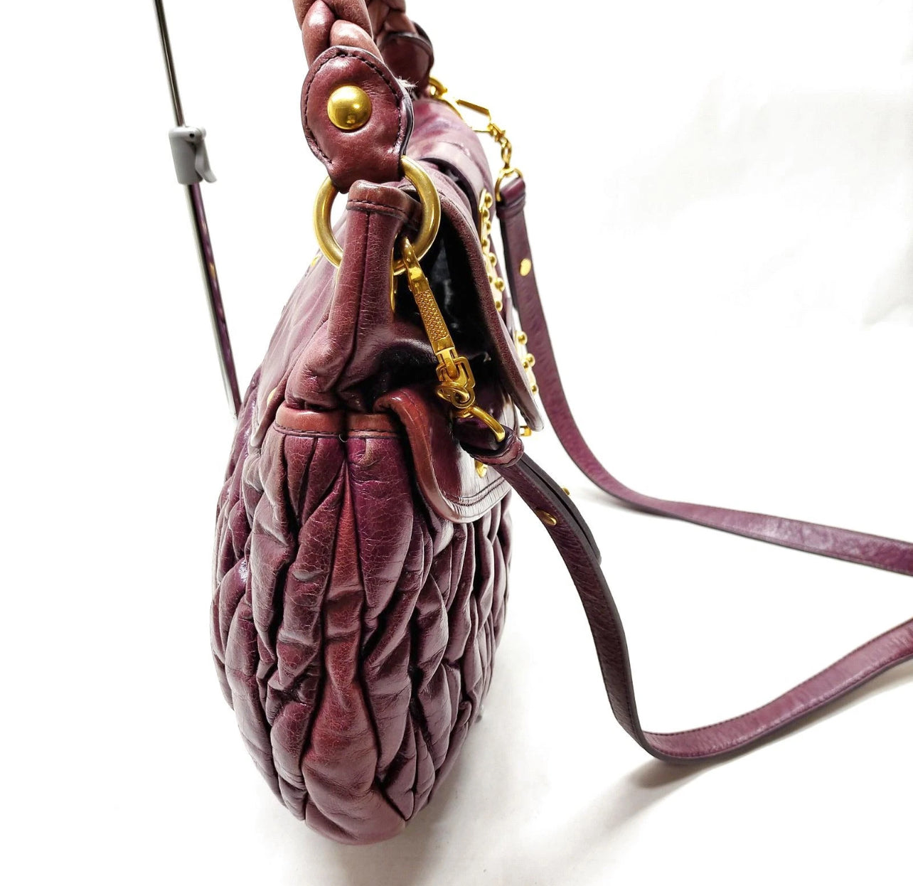 Vintage Miu Miu Purple Leather Handbag