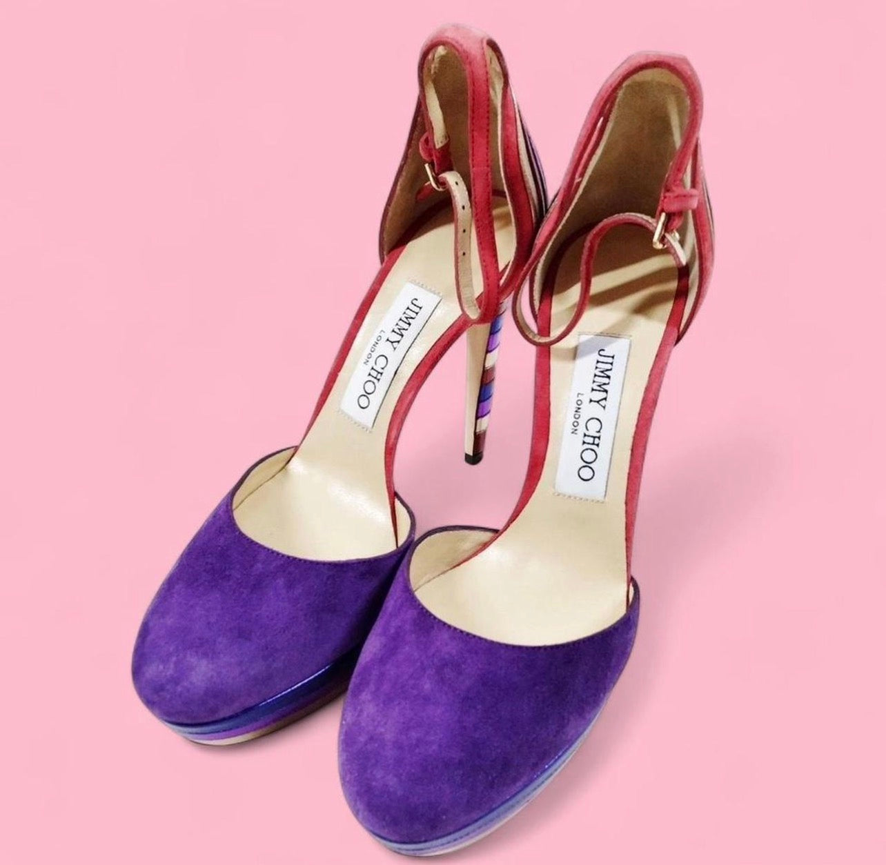 Authentic Jimmy Choo multicoloured suede shoes
