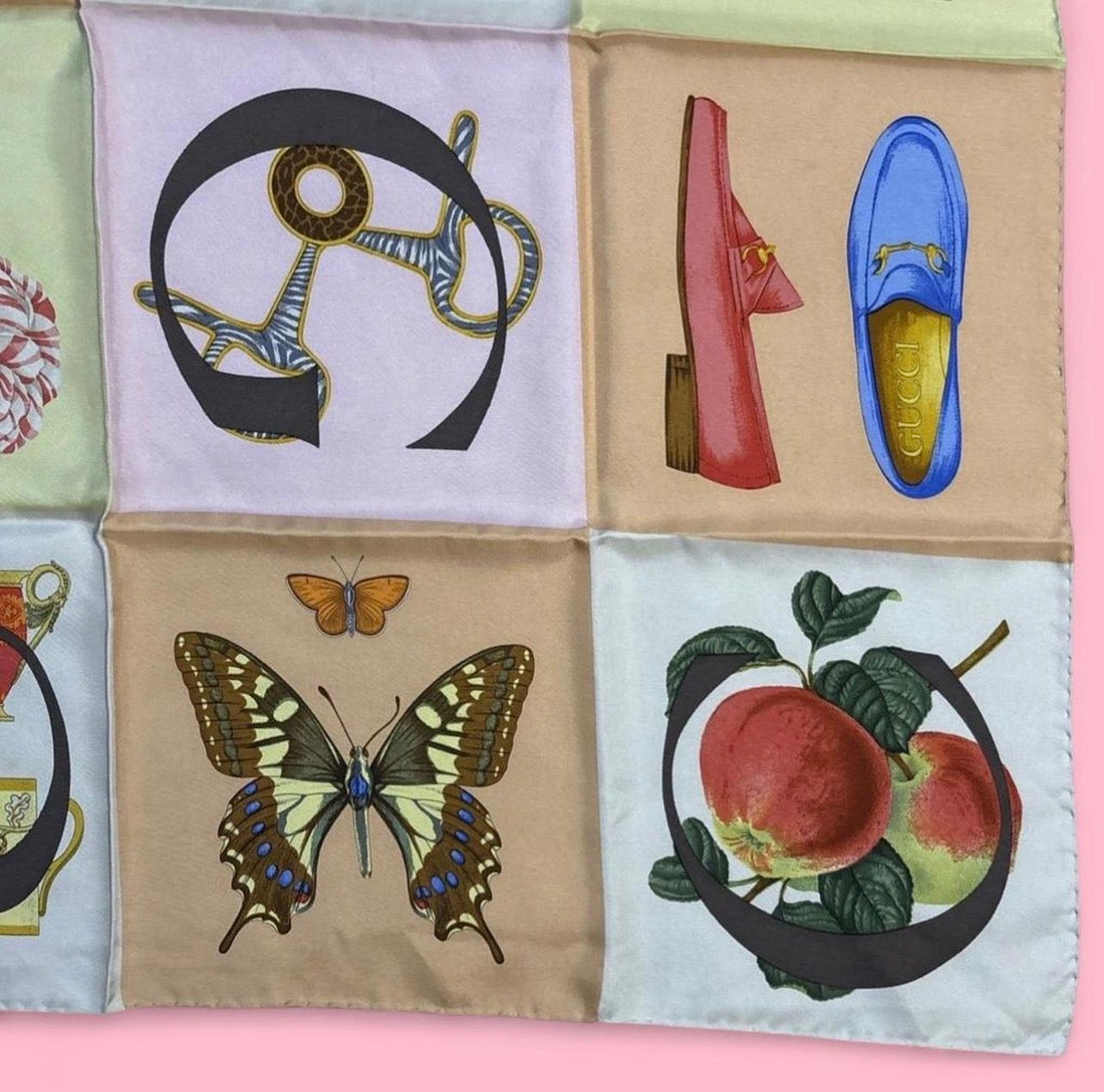 {RARE} Gucci Alphabet Silk Scarf