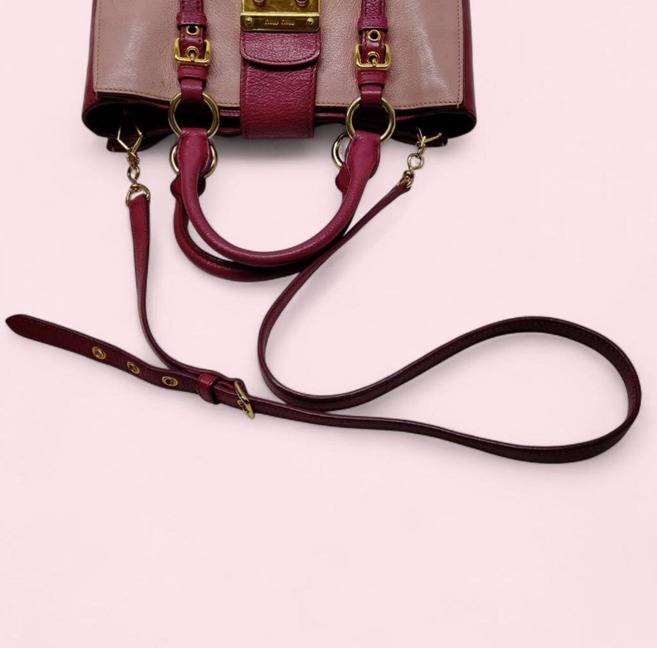 Miu Miu pink leather shoulder bag