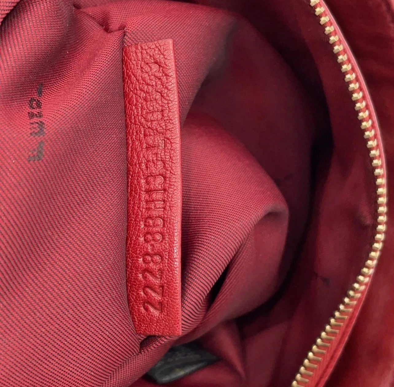 Authentic Fendi FF Logo Soft Leather Red Handbag