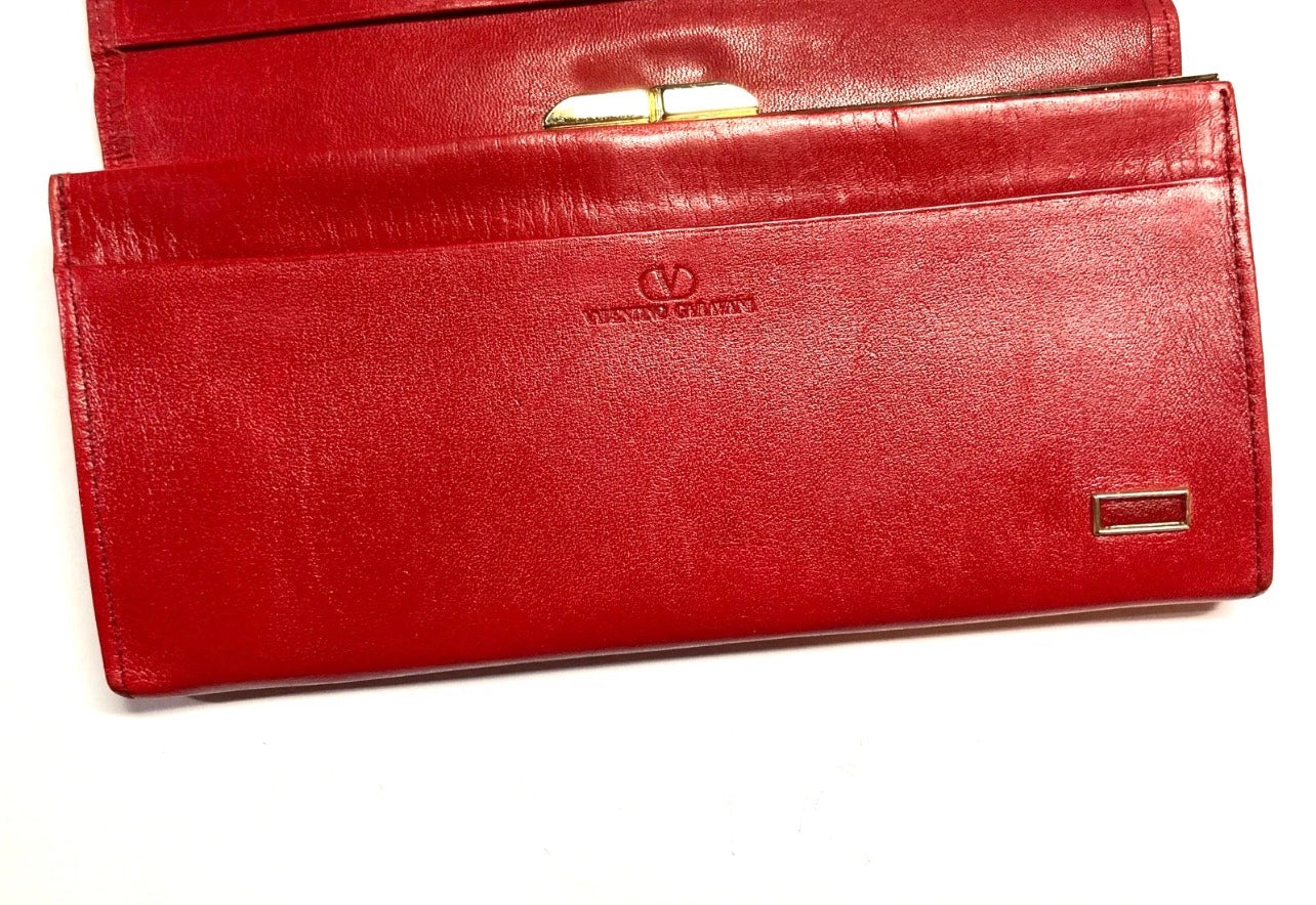 Red VINTAGE VALENTINO Long Wallet