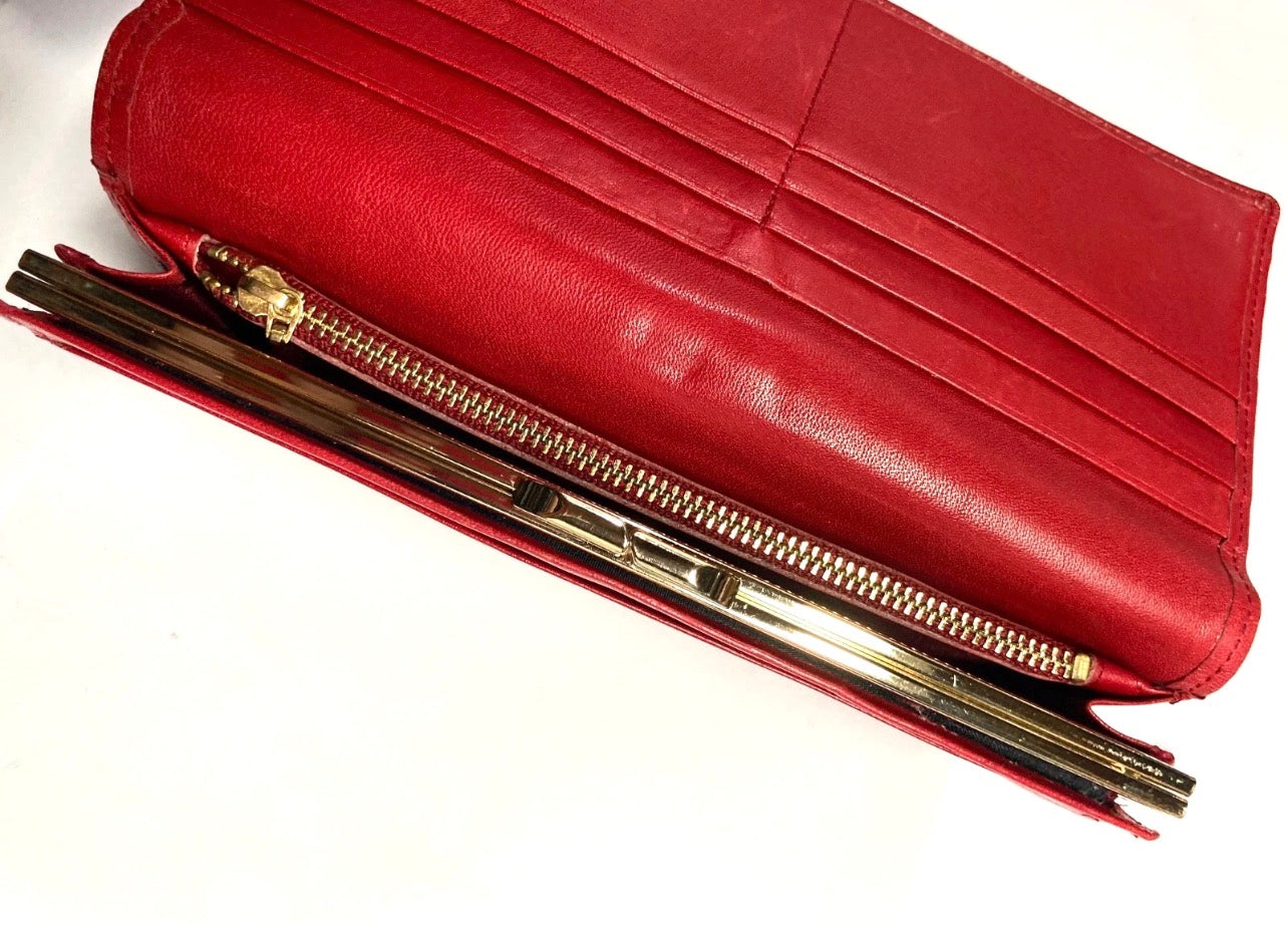 Red VINTAGE VALENTINO Long Wallet