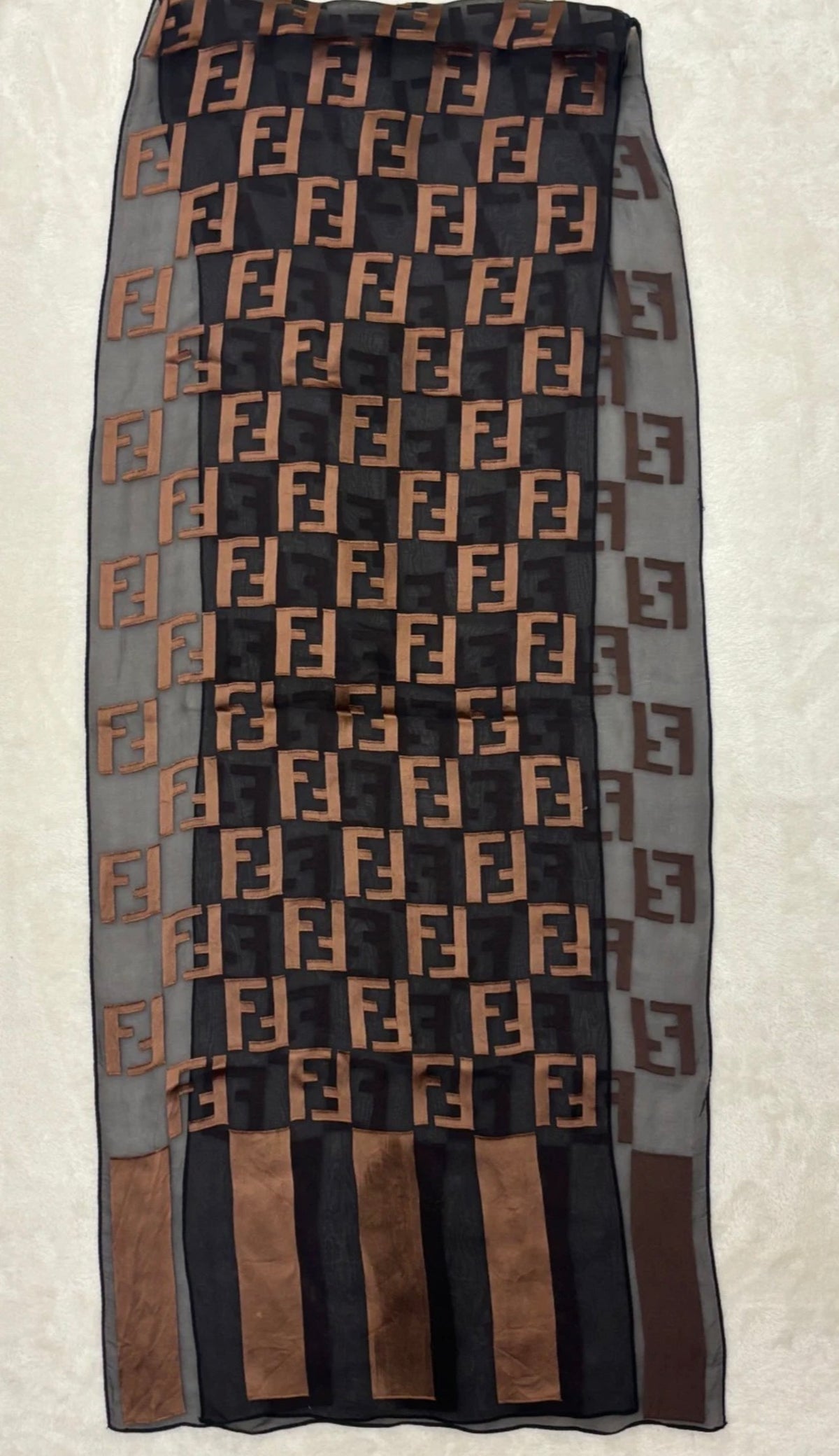 Vintage FENDI FF Logo Silk Scarf