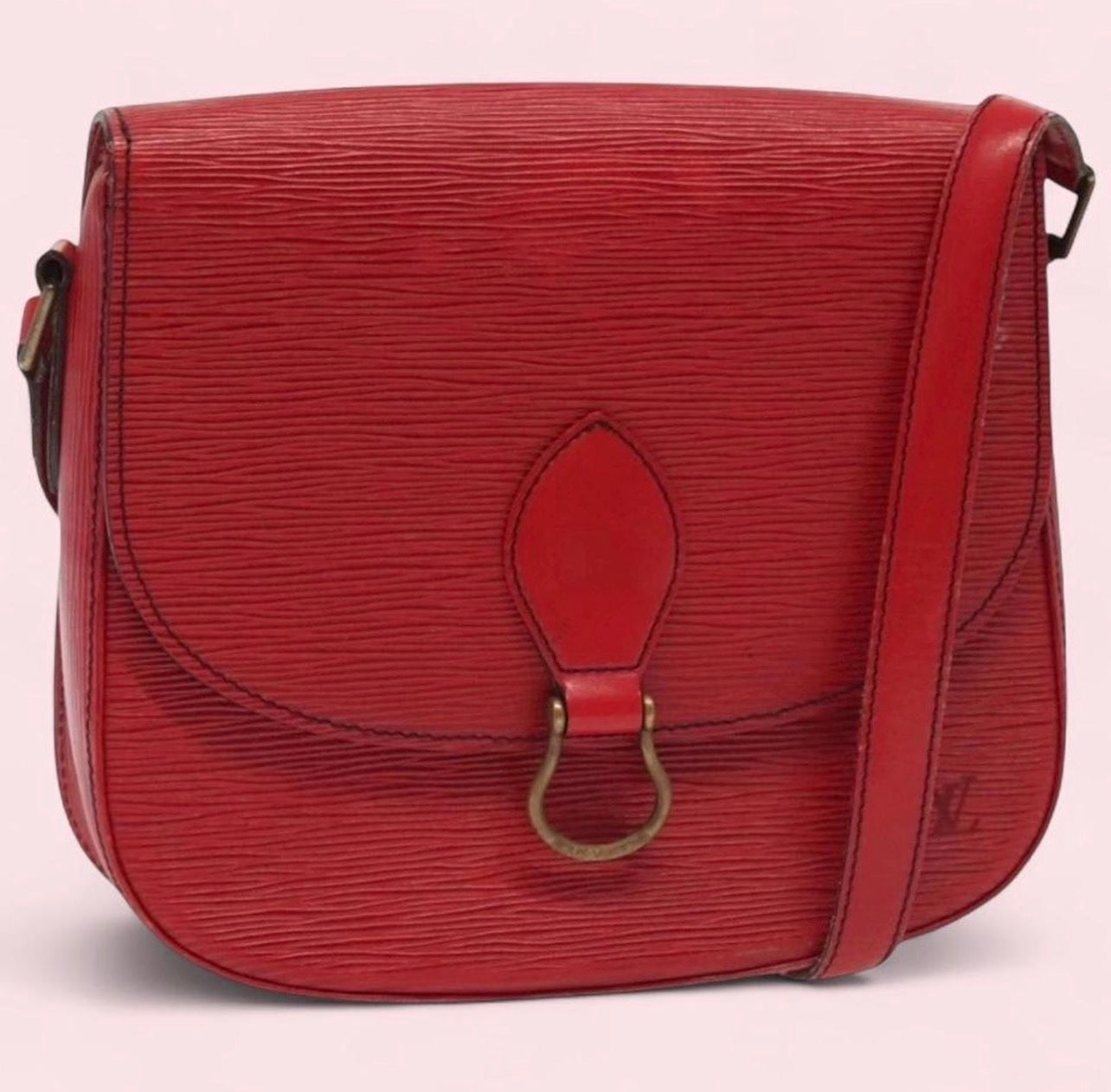 Vintage LOUIS VUITTON Epi Saint Cloud GM Shoulder Bag Red (1991)