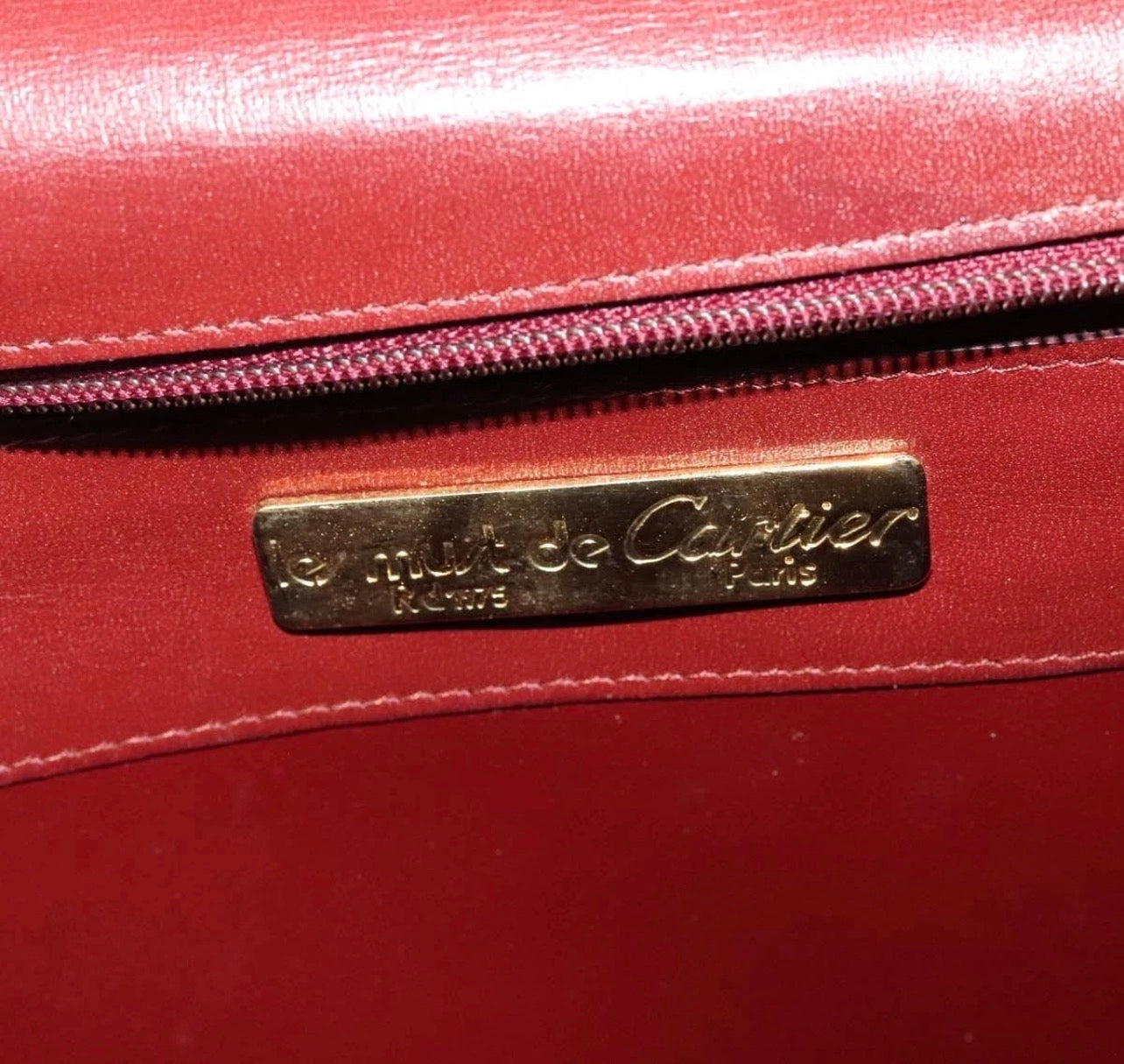 Vintage CARTIER Must Line Leather Bordeaux Shoulder Bag