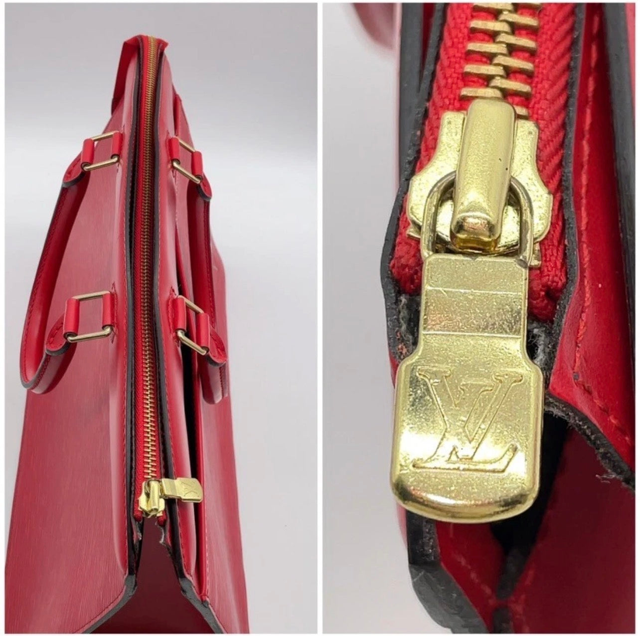 Authentic Vintage Louis Vuitton Epi Castilian Red Riviera Handbag with dust bag