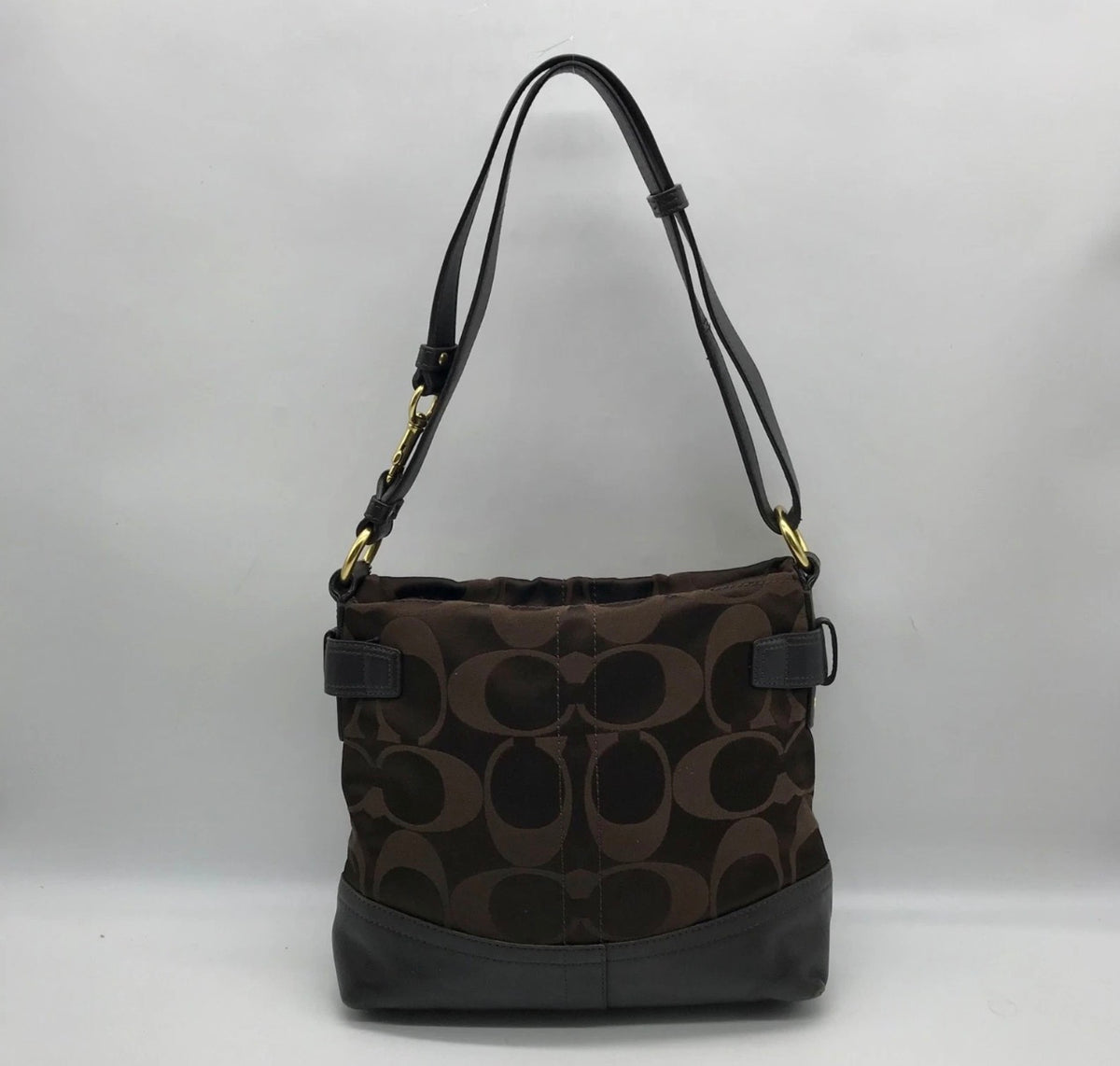 Pre-loved Coach Signature Sateen Chain Duffle / Convertible Bag