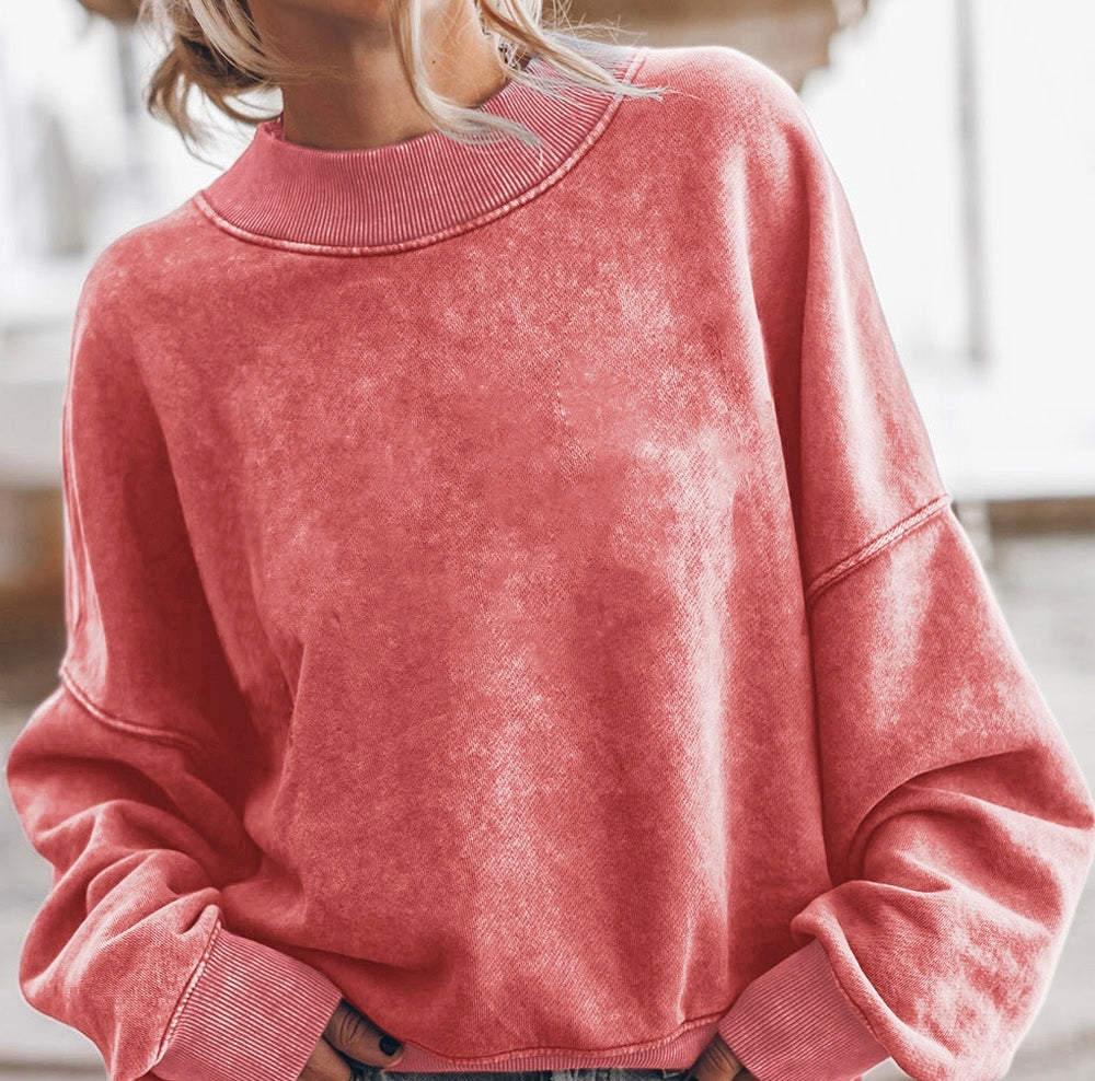 Round Neck Dropped Shoulder Sweatshirt