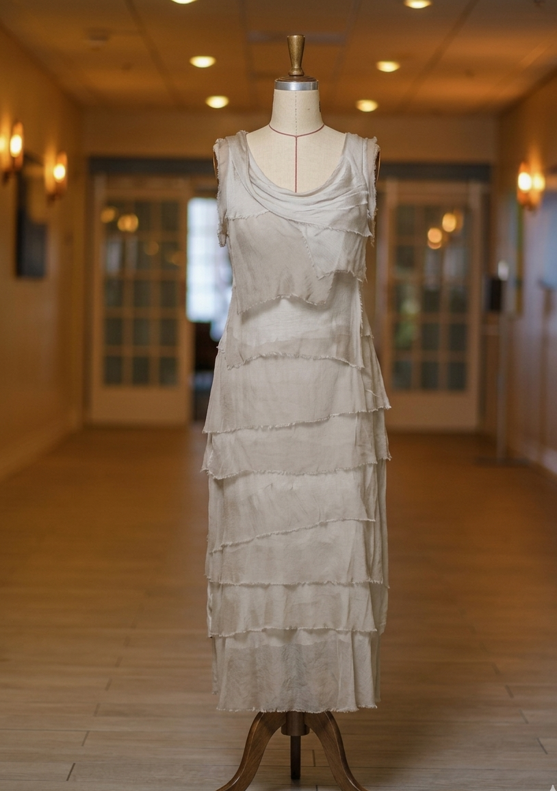 Ruffled Silk Aleena Italian Dress