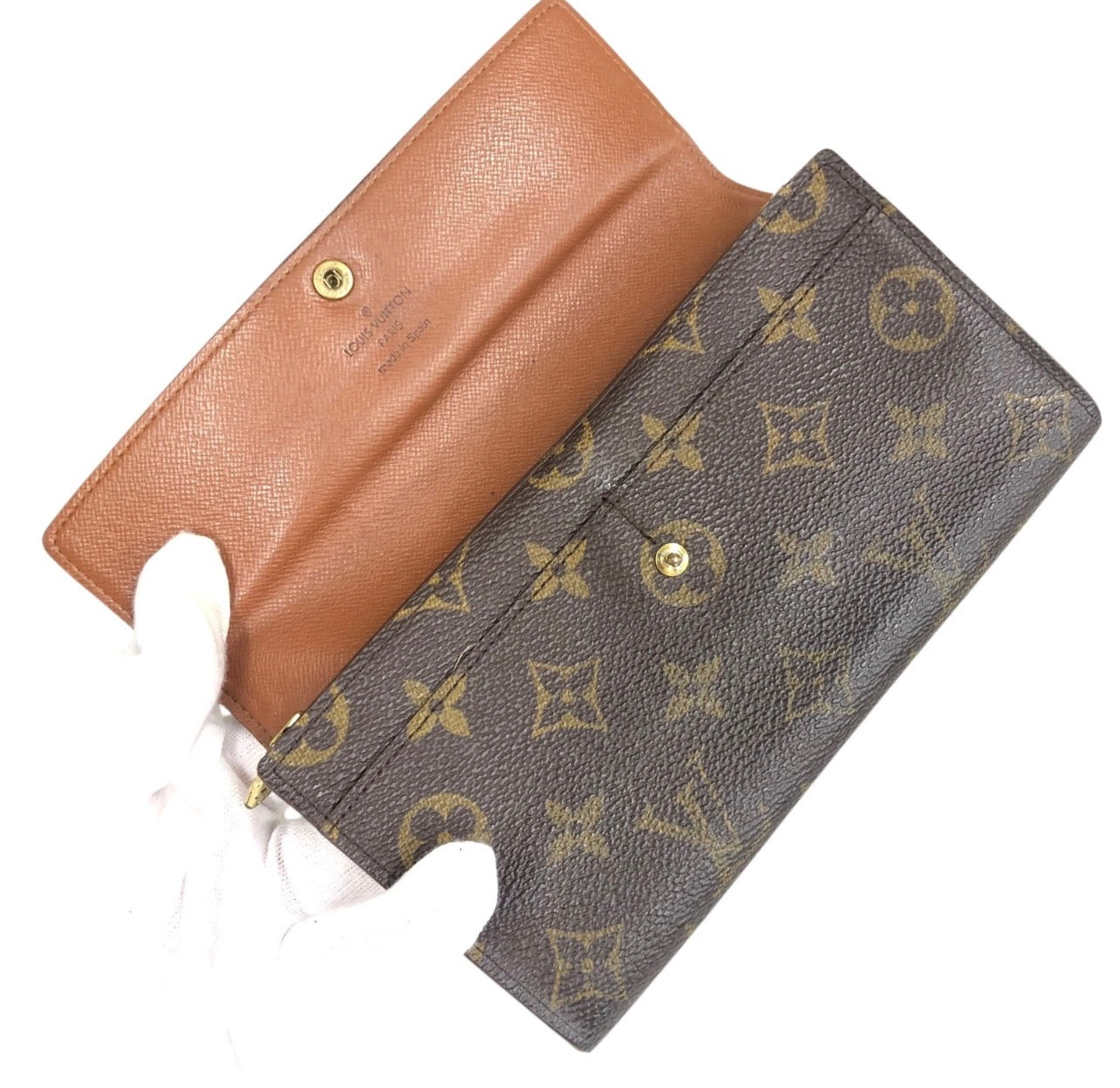 Authentic Louis Vuitton Pochette Porte Monnaie Credit Long Wallet Monogram M61725