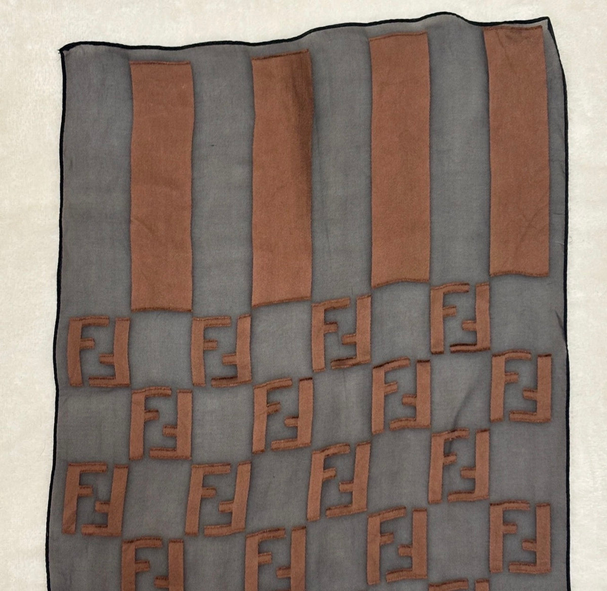 Vintage FENDI FF Logo Silk Scarf