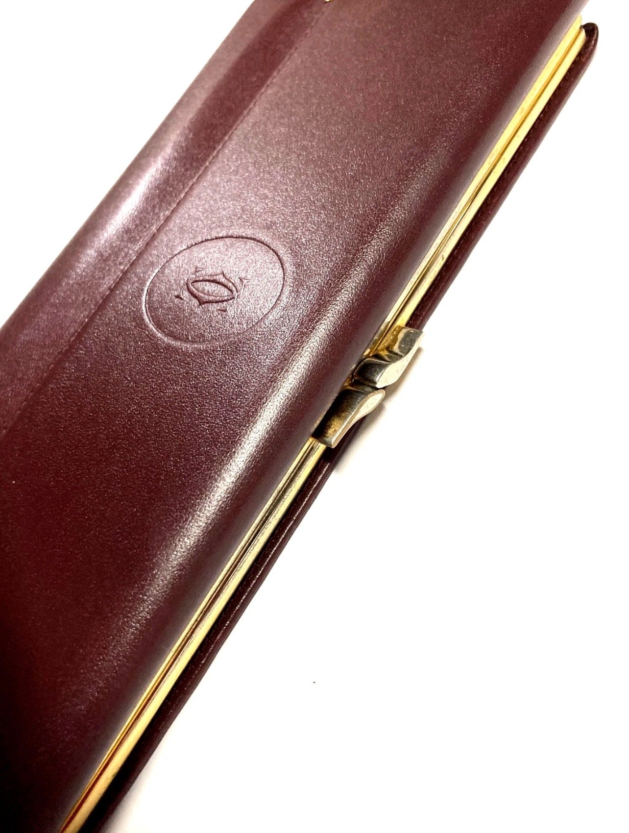 Vintage Cartier CC Emblem Leather Long Wallet
