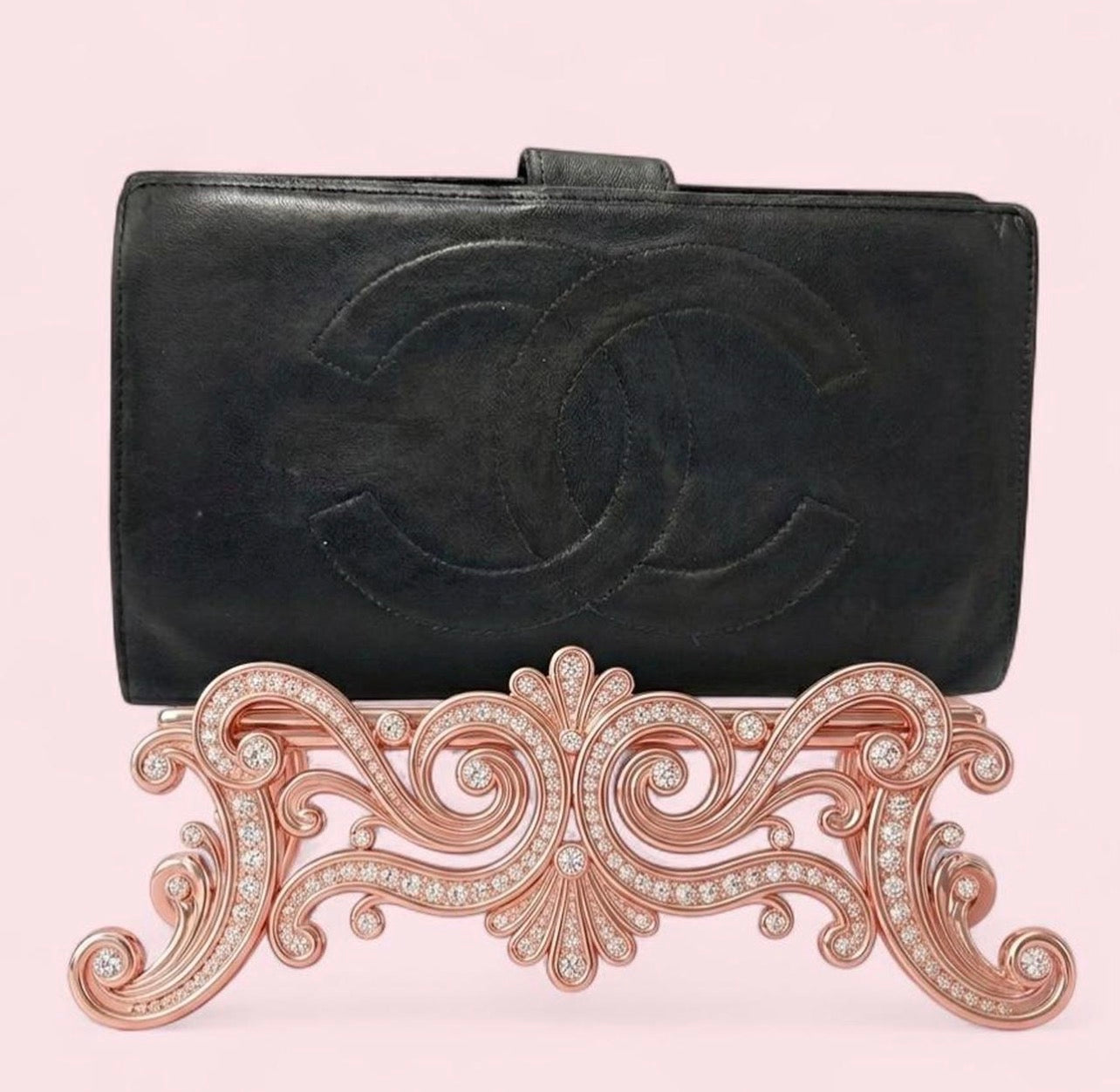 Authentic Chanel Vintage Lambskin Long Wallet