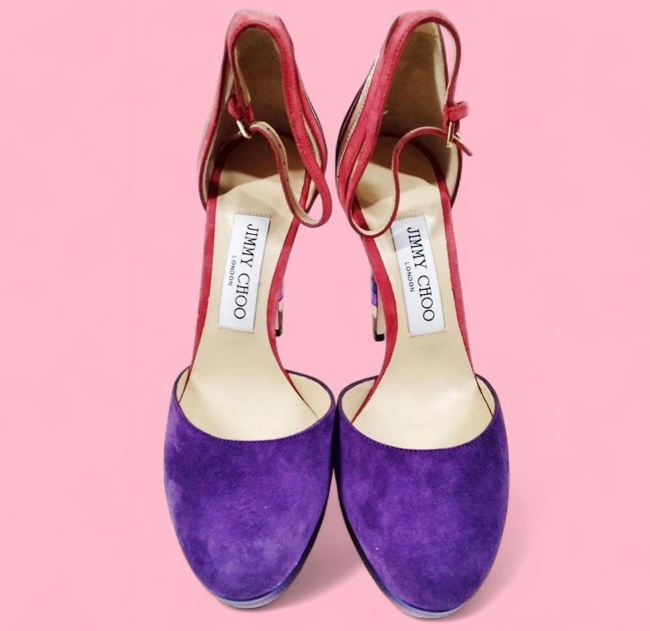 Authentic Jimmy Choo multicoloured suede shoes
