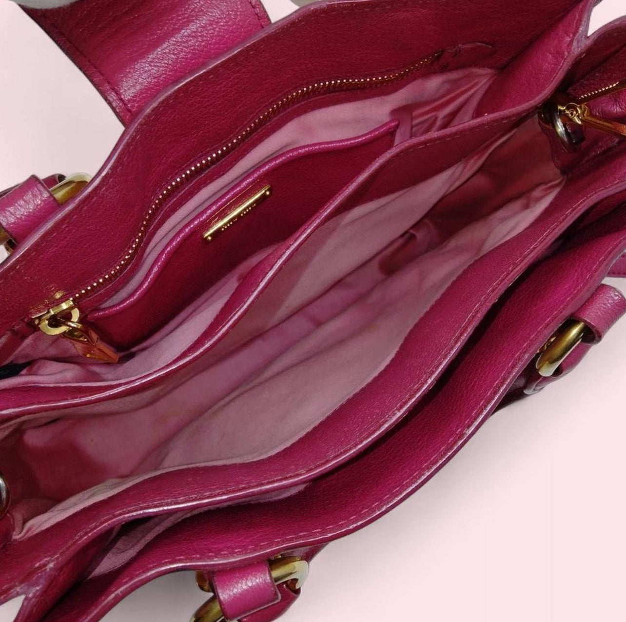 Miu Miu pink leather shoulder bag