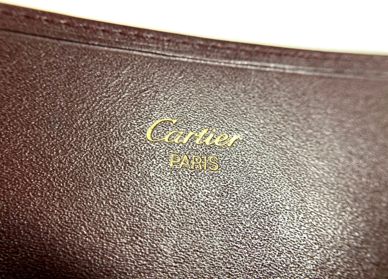 Vintage Cartier CC Emblem Leather Long Wallet