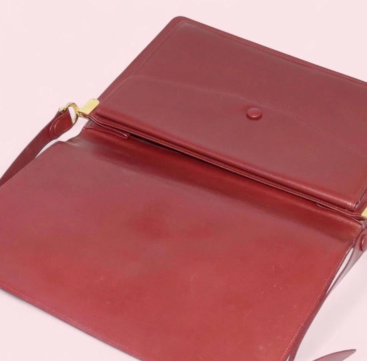 Vintage CARTIER Must Line Leather Bordeaux Shoulder Bag