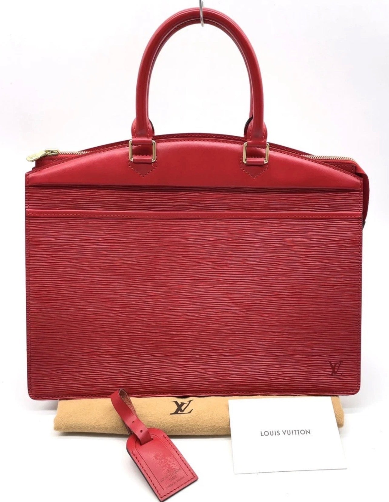 Authentic Vintage Louis Vuitton Epi Castilian Red Riviera Handbag with dust bag