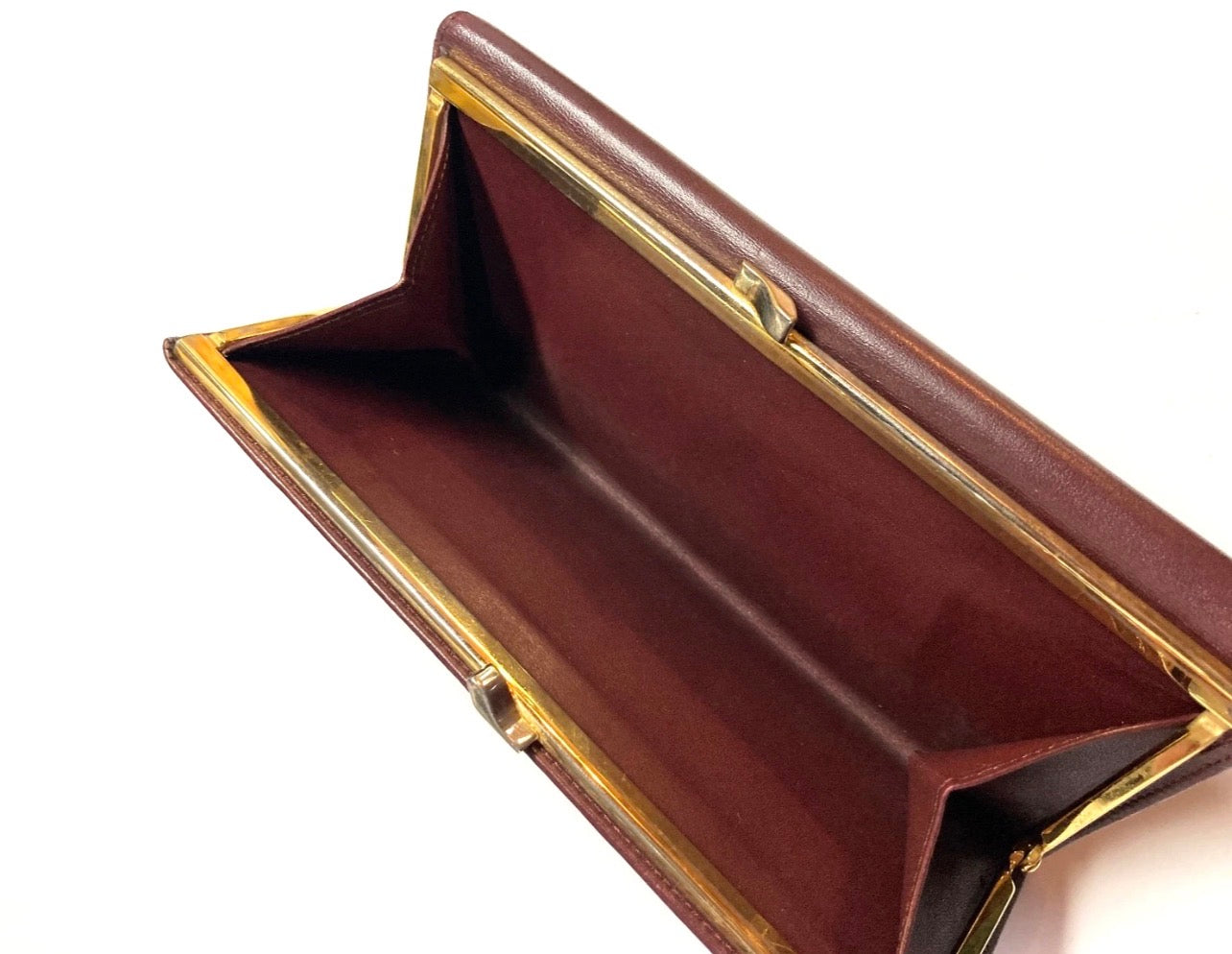 Vintage Cartier CC Emblem Leather Long Wallet