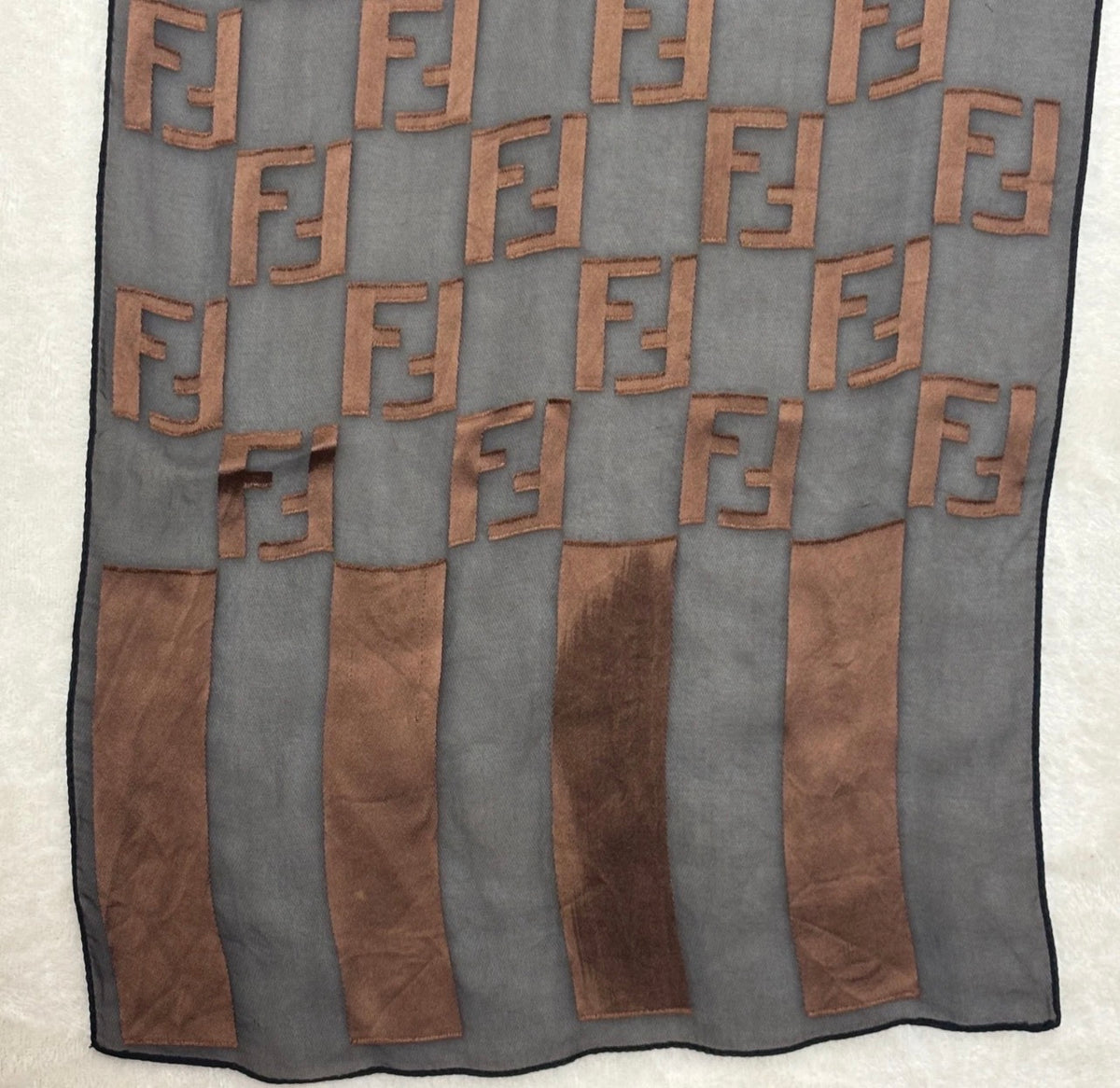 Vintage FENDI FF Logo Silk Scarf