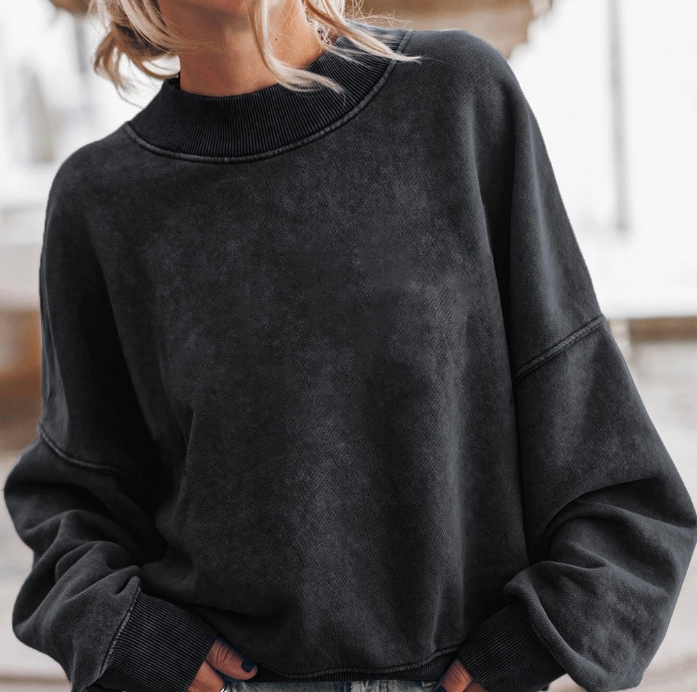 Round Neck Dropped Shoulder Sweatshirt