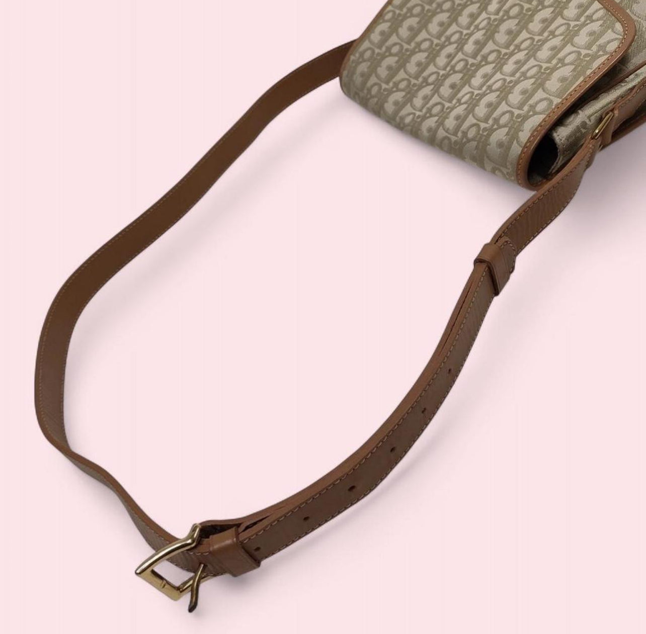 Authentic Vintage Christian Dior brown and cream monogram canvas crossbody bag