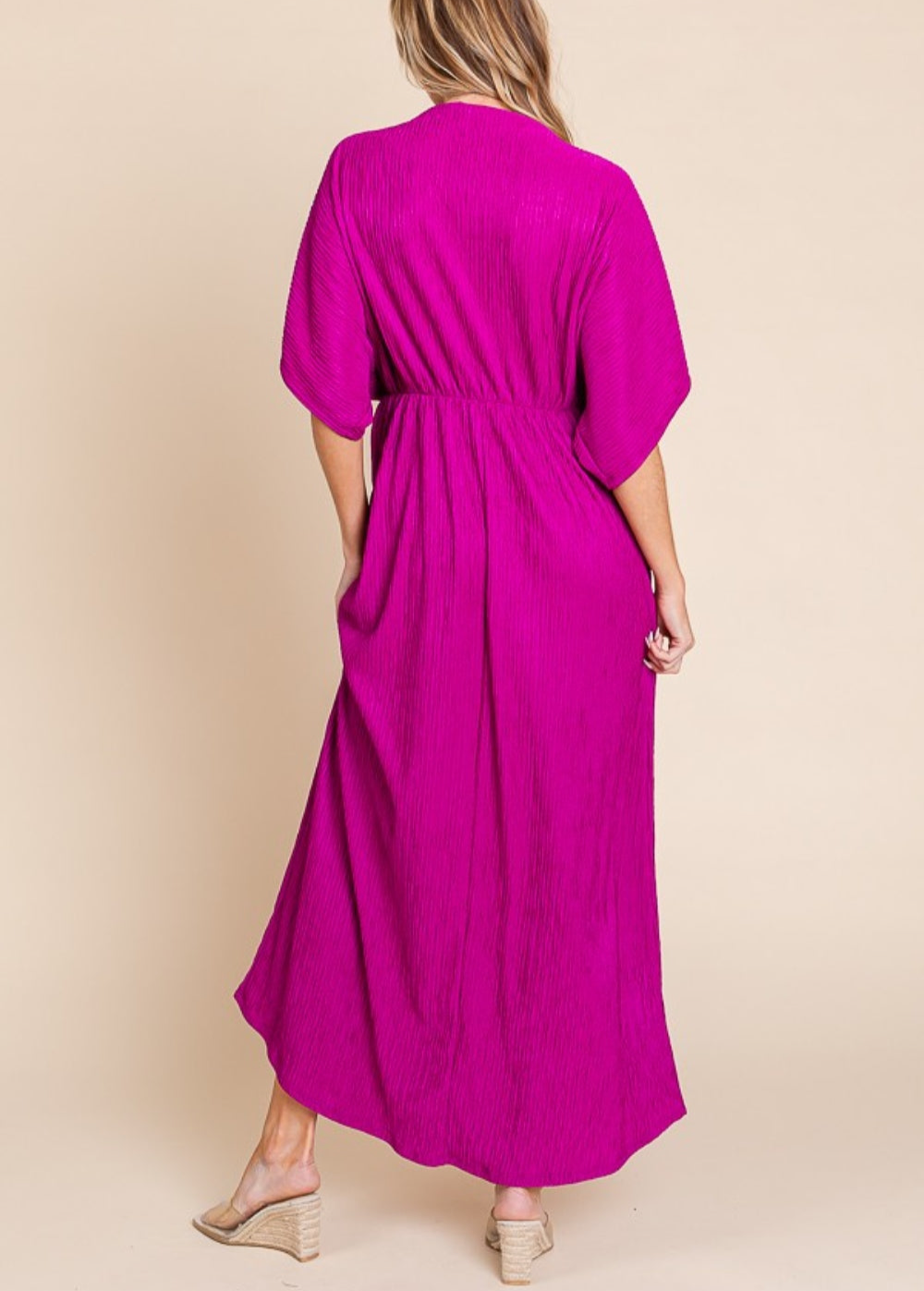 BOMBOM Surplice Maxi Dress with Pockets