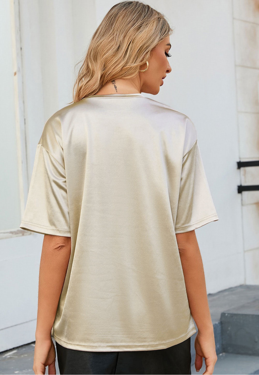 Round Neck Dropped Shoulder Top