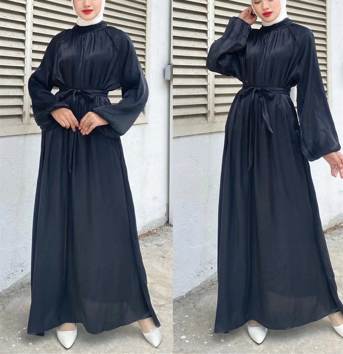 Lantern Sleeves Maxi Dress