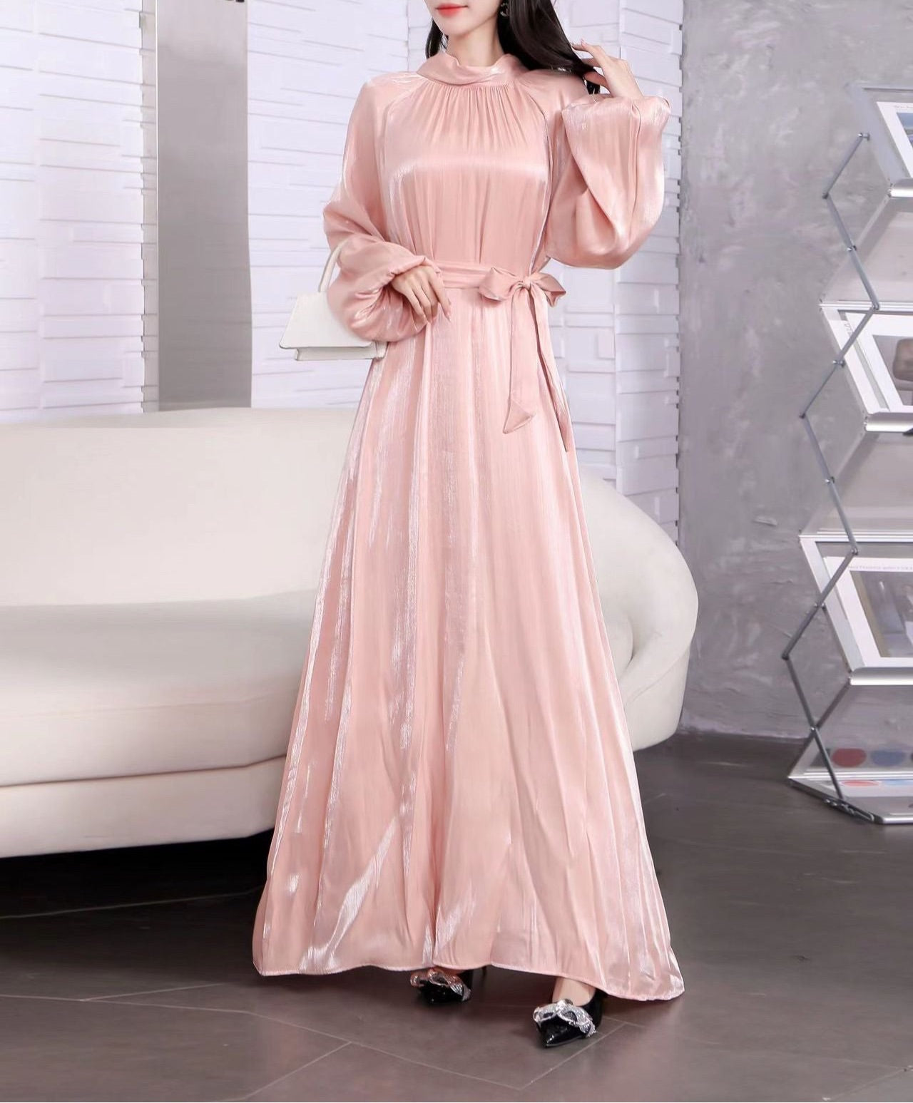 Lantern Sleeves Maxi Dress