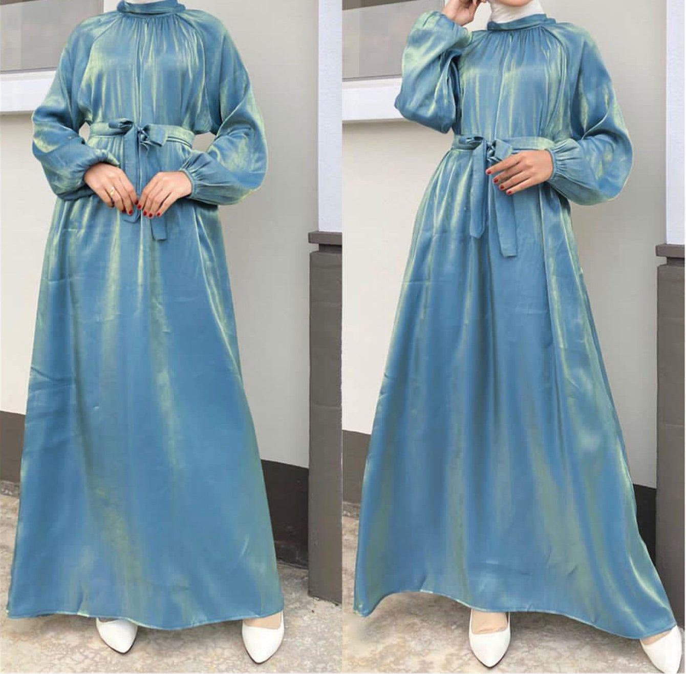 Lantern Sleeves Maxi Dress