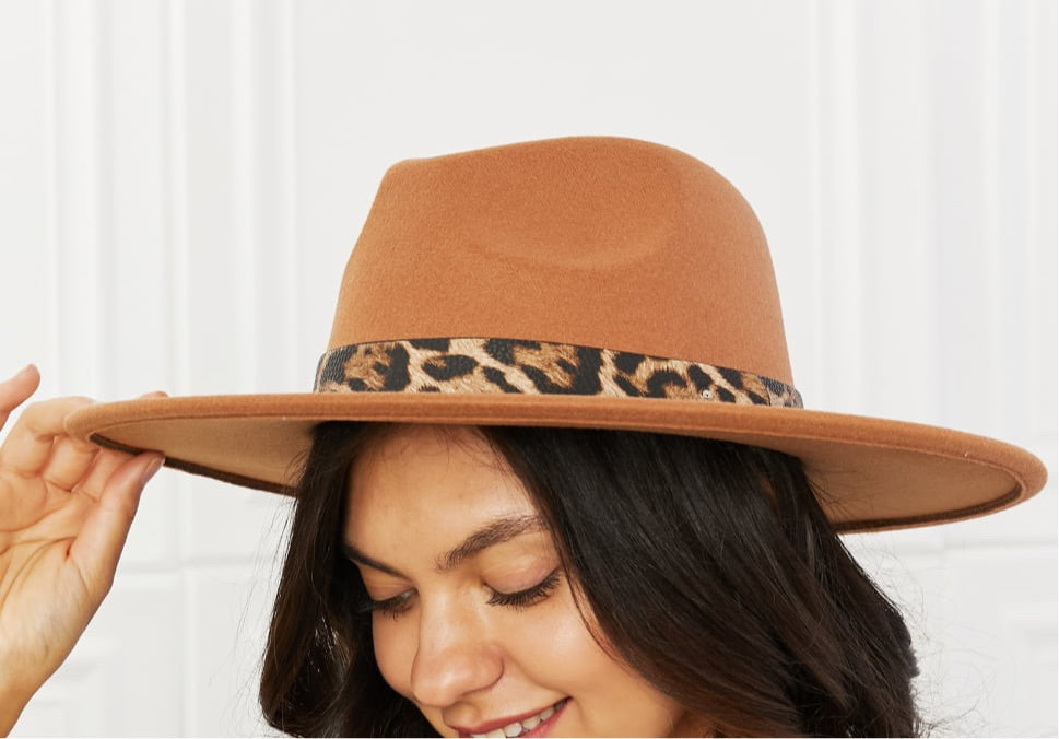 Fame In The Wild Leopard Detail Fedora Hat