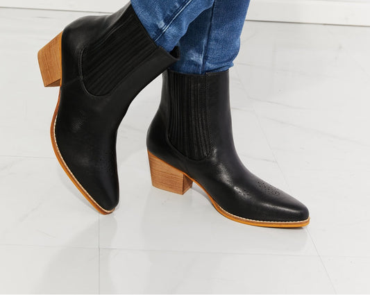 MMShoes Love the Journey Stacked Heel Chelsea Boot in Black