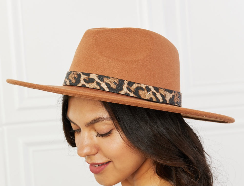 Fame In The Wild Leopard Detail Fedora Hat