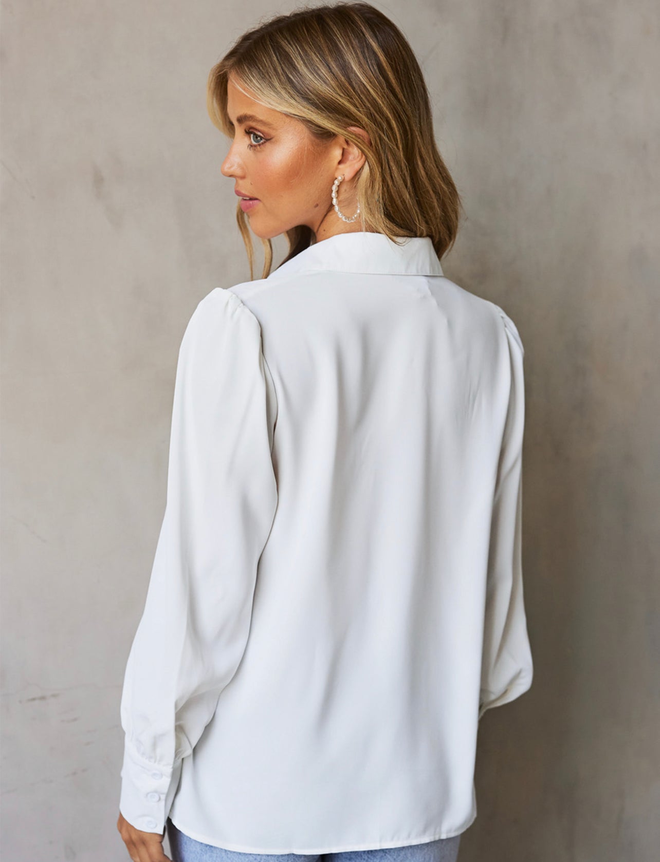 Gathered Detail Puff Sleeve Shirt