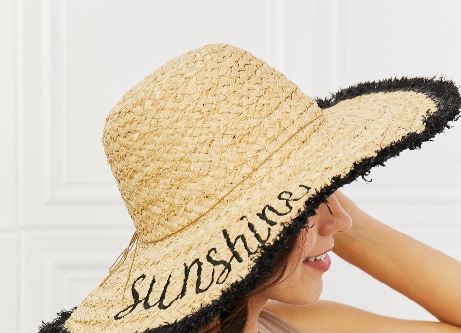 Fame Sunshine Straw Fringe Hat